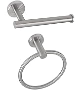 NearMoon 2 Pieces Bathroom Hardware Accessories, Towel Ring and Toilet Paper Holder- Stainless St...