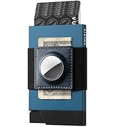 VULKIT Minimalist Wallet With AirTag Holder, Slim Metal Pop Up Card Holder with Money Band and RF...
