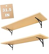 RedCall Floating Shelves for Wall,31.5 Inch Wall Mounted Shelves Set of 2,Long Board Shelves for ...