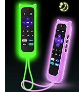 2Pack ONEBOM Cover for Roku Remote with Cat Ears Design, Silicone Skin Case Fit with Hisense/TCL ...