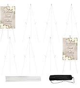 JEAWIWI 8 Pcs White Easel Stand for Sign 65 Inches, Portable Easel for Painting, Tripod Artist Di...