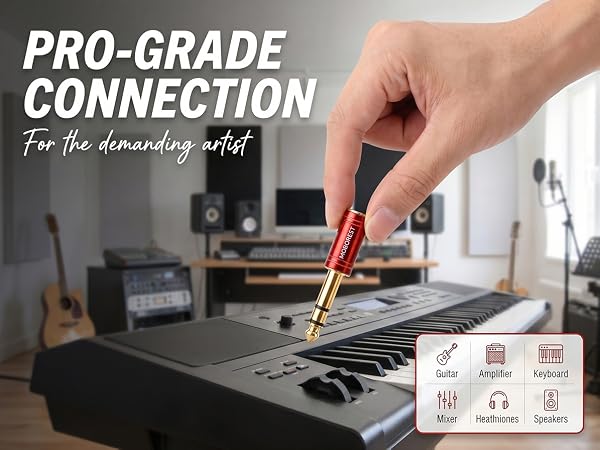 3.5mm to 1/4'' Stereo Audio Adapter, 3.5mm to 1/4'' (6.35mm) Headphone Adapter