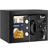 Bonsaii Safe Box with Electronic Keypad, Steel Security Lock Box with Key, 0.23 Cubic Feet, 9.06"...
