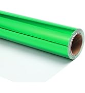 Ulmasinn Green Metallic Wrapping Paper, Solid Color Glossy Gift Wrapping Paper for Graduation, Mo...