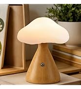 CryzhalinX Cordless Table Lamp,Mushroom Lamp with 3 Colors,Rechargeable LED Reading Light,Touch L...