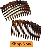 Camila Paris CP33/2 French Hair Side Comb Small Tortoise Shell French Twist Hair Combs Decorative