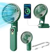 Dhenrio Portable Handheld Fan, 180° Foldable Personal Fan as Power Bank, USB Rechargeable Mini Ha...