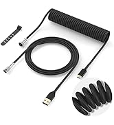 Womier Coiled Keyboard Cable - Detachable Aviator Coiled Cable for Mechanical Gaming Keyboard, Ty...