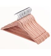 HOUSE DAY Cedar Hangers for Closet, Smooth Cedar Wood Hangers 10 Pack with Rings, 360° Swivel Hoo...