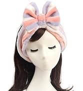Shintop Women Fashion Lovely Soft Carol Fleece Bowknot Bow Makeup Cosmetic Shower Elastic Hair Ba...