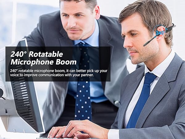 BANIGIPA Bluetooth Headset with Microphone, Open Ear Headphones with Noise Cancelling for Calling