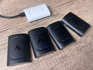4 Avantree Audiplex receiver are connected to the transmitter.