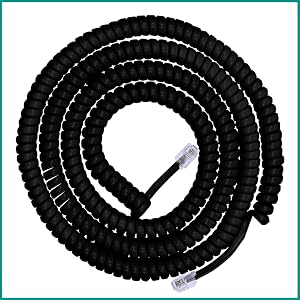Power Gear Telephone Coiled Cord for land line phones office and home