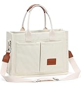 WantGor Tote Bag for Women, Canvas Crossbody Bags Shoulder Handbag Work Laptop Purse Messenger Ho...