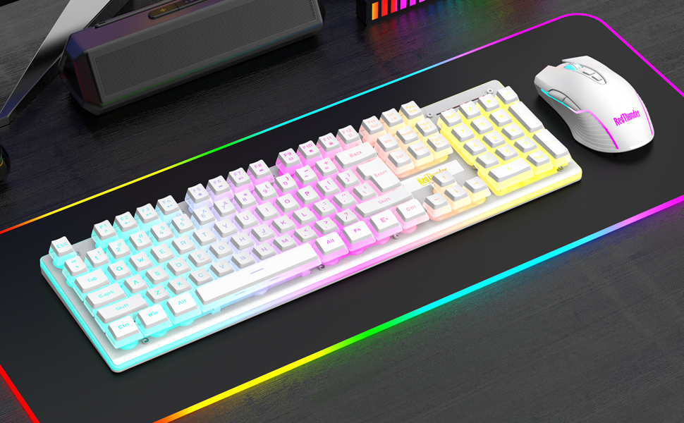 white gaming keyboard wireless
