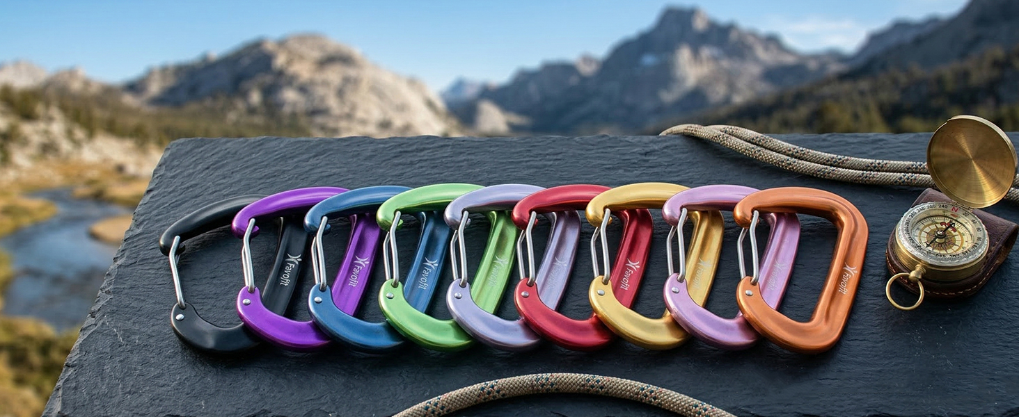 Multicolored carabiners