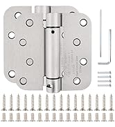 Automatic Self-Closing Door Hinges Satin/Brushed Nickel 4" x 4 Inch,Spring Hinge Heavy Duty Hinge...
