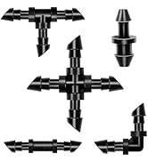 Copadri 1/4 Inch Drip Irrigation Fittings, 140 Pieces Kit 1/4 Inch Tubing Connectors Includes Cou...