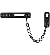 JQK Door Chain Lock Black, Stainless Steel Door Guard with Spring Anti-Theft Press Lock, Matte Bl...