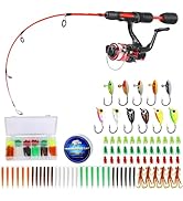 Sougayilang Ice Fishing Rod Reel Combo, 27'' Light/Medium Ice Spinning Rods, EVA Handle Ice Rod S...