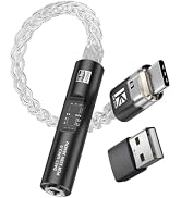 KBEAR DAC1 USB C to 3.5mm Audio Adapter, Headphone Amp, IEM DAC (Ink) | Hi-Res Portable Dongle DA...