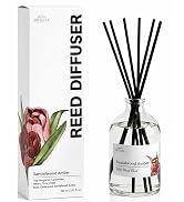 BITSOTA Sandalwood Amber Reed Diffuser Set for Bathroom & Home, Long Lasting Essential Oil Aroma,...