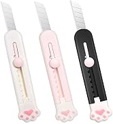Leven Cute Retractable Box Cutters, 3 Utility Knife, Sharp Cartons Cardboard Cutter Razor Knife f...