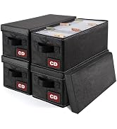 CD Case Holder, 4P CD Storage Boxs with Lids, Collapsible CD Organizer Holds 34 Discs, Also Perfe...