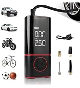 KITLUCK Portable Air Compressor, Tire Inflator with Digital Gauge, 2000mAh Rechargeable Battery, ...