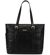 LOVEVOOK Laptop Tote Bag for Women,Vintage Leather Work Tote Bag for Women, 15.6 Inch Computer Br...