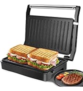 Panini Press Sandwich Maker, Aigostar 1000W Sandwich Press Grill with Non-Stick Coated Plates, In...