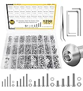 MYWISH 1290 Pieces M2 M3 M4 M5 Screw Assortment Kit 304 Stainless Steel Button Head Socket Cap Me...
