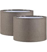 Aspen Creative 38303-2, K/D Hardback Drum Contemporary Collapsible Spider Shade, 12" Top x 12" Bo...