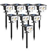 btfarm Solar Spot Lights Outdoor Waterproof, 8 Pack/3 Modes Motion Sensor Lights, Solar Powered S...