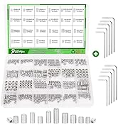 Ruibapa 525PCS Metric + SAE Set Screw Assortment Kit 24 Size 304 Stainless Steel Grub Screw Inter...