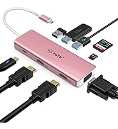 TOTU Docking Station, USB C Hub, 9 in 1 Triple Display Docking Station with Collage Display Mode,...