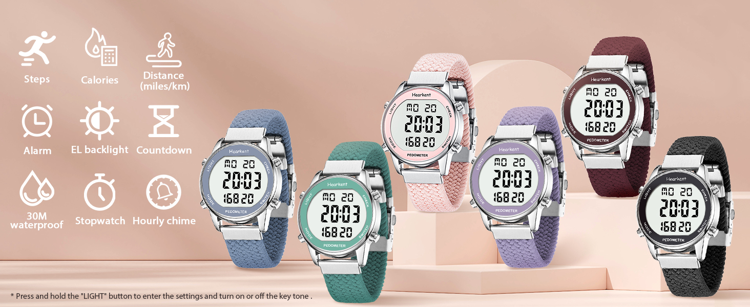women's podometer step counter watch
