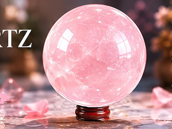 crystal sphere set pink crystal
