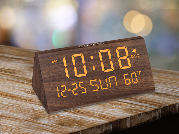 wooden alarm clock