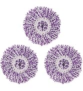 3 Pack Spin Mop Replacement Head, Round Shape Standard Size Microfiber Mop Head Refills for Hurri...
