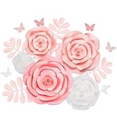 Rainbows & Lilies Large 3D Paper Flowers Decorations for Wall, Wedding, Bridal Shower, Baby Girl ...