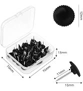 Lunies 50 PCS Black Push Pins for Cork Board, Thumb Tacks for Wall Hangings, Picture Hanging Nail...