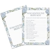 LSJEHTQ Bridal Shower Games Cards, Who Knows The Bridal Best Themed Bridal Shower Games for 25 Gu...
