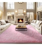 qulint Area Rugs 9x12 Living Room, Large Fluffy Pink Rugs for Bedroom, Soft Shag Rugs Shaggy Fuzz...