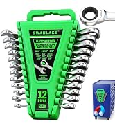 12-Piece Ratcheting Wrench Set, SAE 1/4 - 3/4 inch Ratchet Combination Wrenches Set, 12-Point 72-...