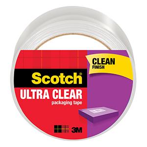 Scotch Ultra Clear Packaging Tape, clean finish