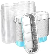 Eoonfirst 50pcs Mini Disposable Foil Rectangle Baking Cups 6.8 oz 6.5 x 2.6 x 2 Inch Aluminum Loa...