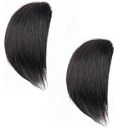 Zhuluck 2Pcs Black Invisible Human Hair Toppers For Women Seamless Clip In Hair Extension Hair Pi...