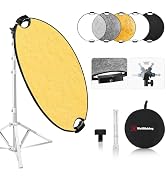 WELLMAKING 32''(80cm) Photography Reflector Dual Handle Collapsible 5-in-1 with Tilt Adapter Refl...