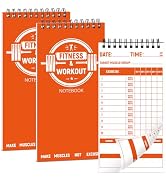 gisgfim 3 Pcs Fitness Journal for Men Women Workout Lifting Log Book Planner 4x8 Inch 70 Sheet/Pa...